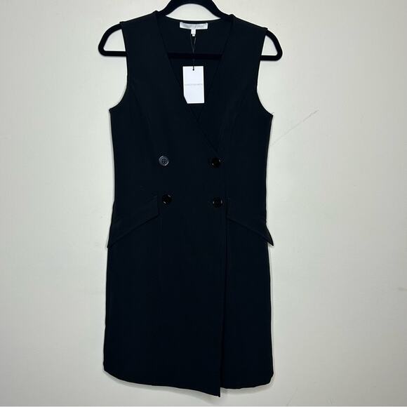 Naked Cashmere Black Sleeveless Double Button Dress Pockets Women Size Large NWT - Picture 1 of 7
